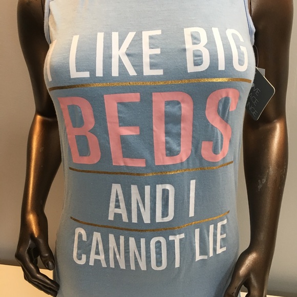 Love Peace Lounge Blue Big Beds Sleep Shirt - Picture 2 of 8